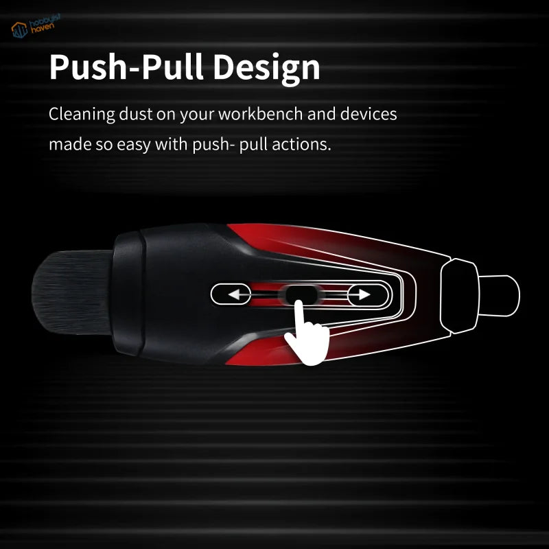 DSPIAE retractable dust brush black red push-pull blower back view