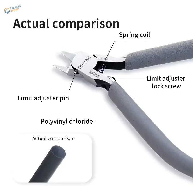 DSPIAE ST-C2 precision wire cutters with 60CrV steel jaws for scale modeling