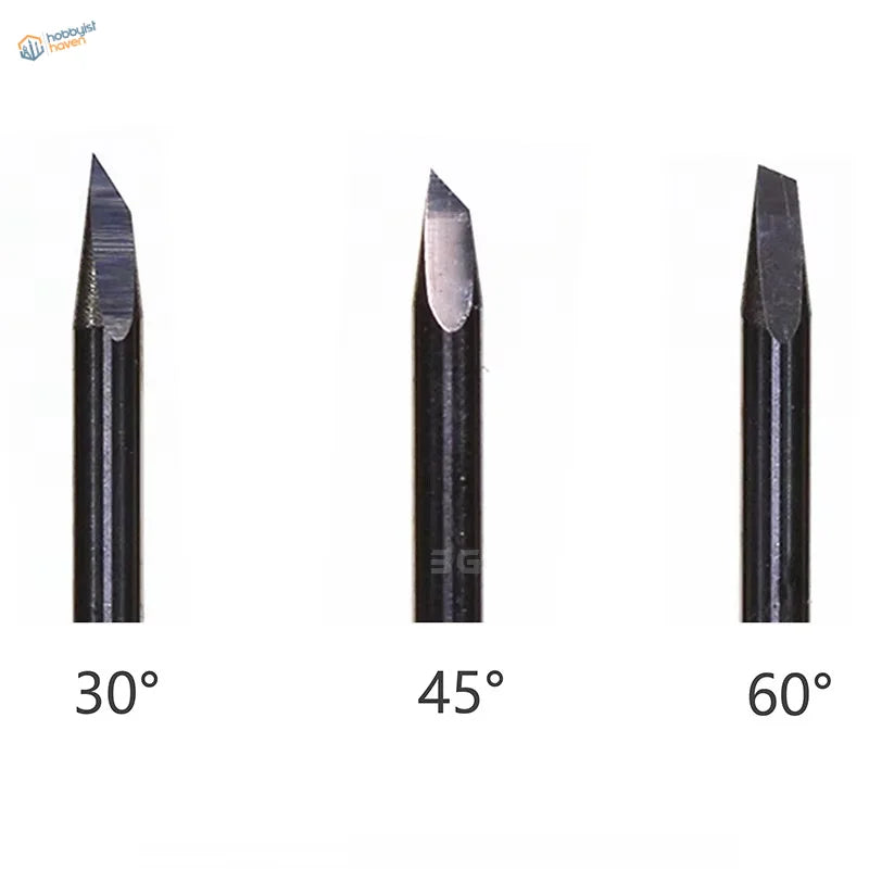 DSPIAE Stepless Circular Cutter bits: 30°, 45°, 60° angled black metal tips