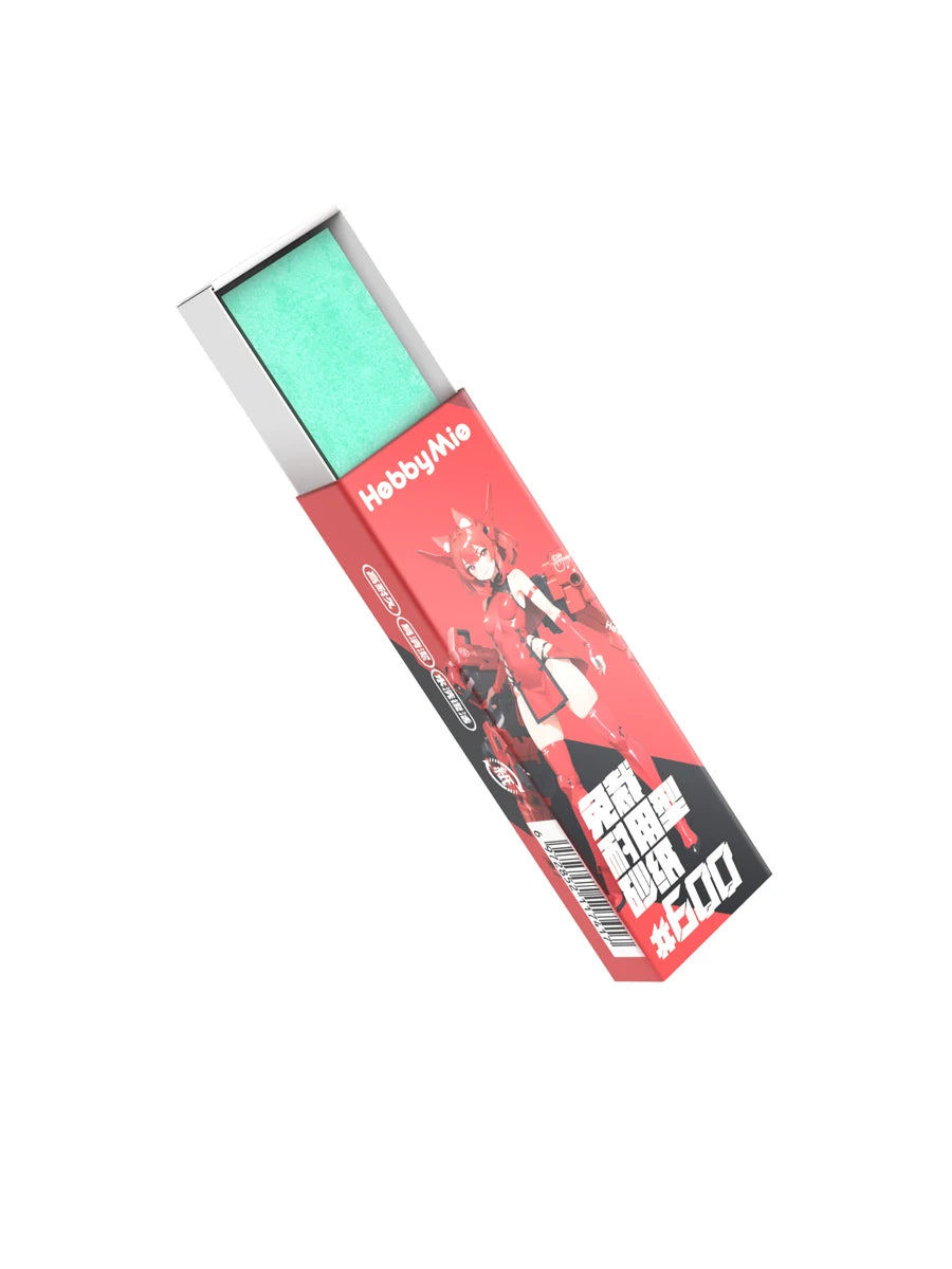 Hobby Mio adhesive sandpaper box with the strips pulled partly out