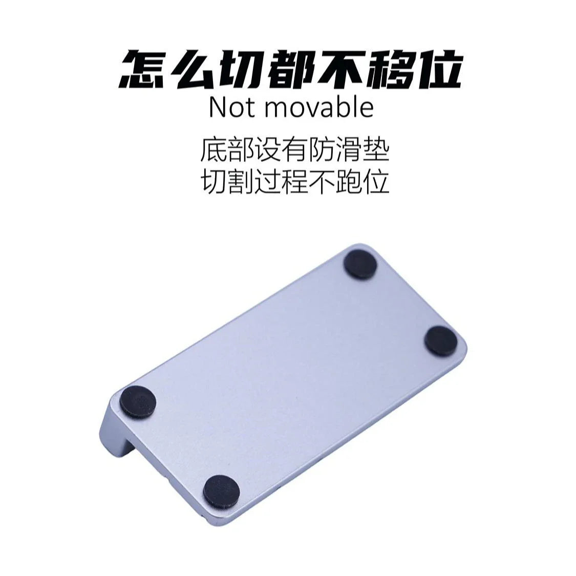 Silver rectangular manwah multi-angle cutting jig with black non-slip feet for precision hobby tools and model building tools