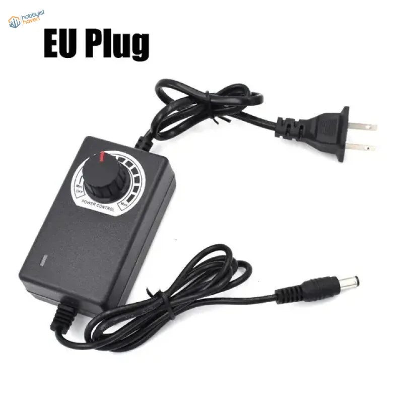 Electric foam cutter black PSU with rotary voltage dial, EU plug, DC jack