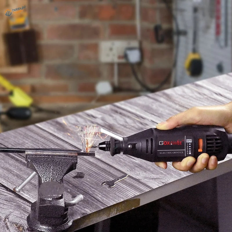 Black goxwee electric mini drill with 220v eu plug grinding metal sparks