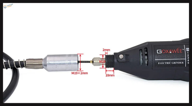 Black goxawee electric mini drill grinder with 220V EU plug markings