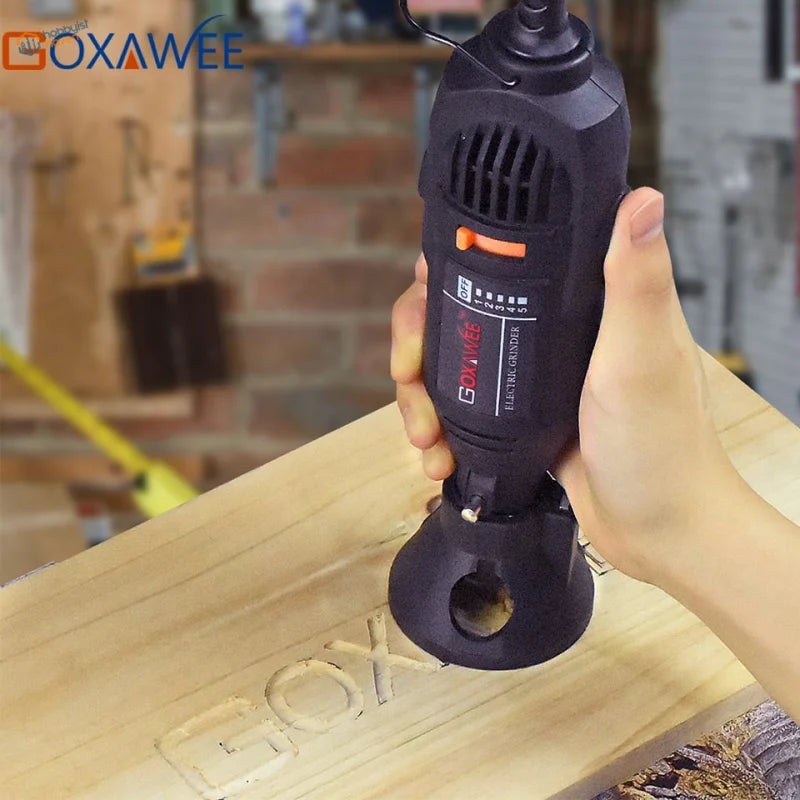 Black goxawee electric mini drill grinder with 220V EU plug for wood carving