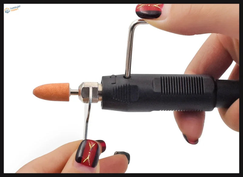 Black electric mini drill with tan bit, 220V EU plug option