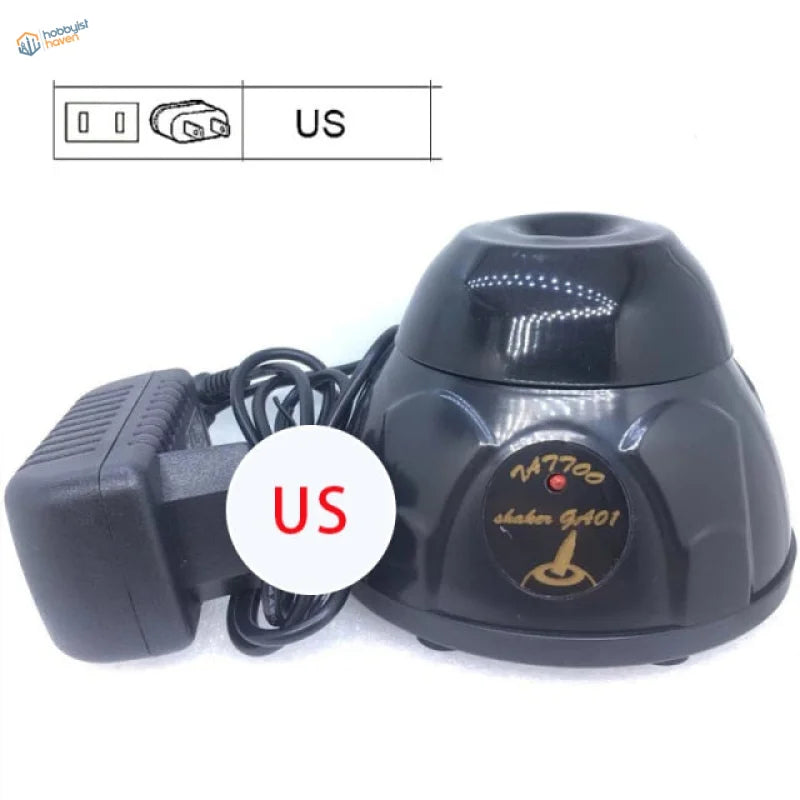 Black plastic Electric Paint Vortex Shaker GA01 with gold lettering