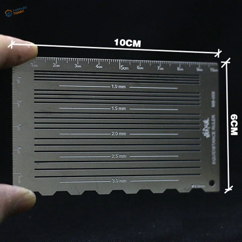 Sleek equidistant lines ruler for scale modeling, 10cm x 6cm precision engraving tool