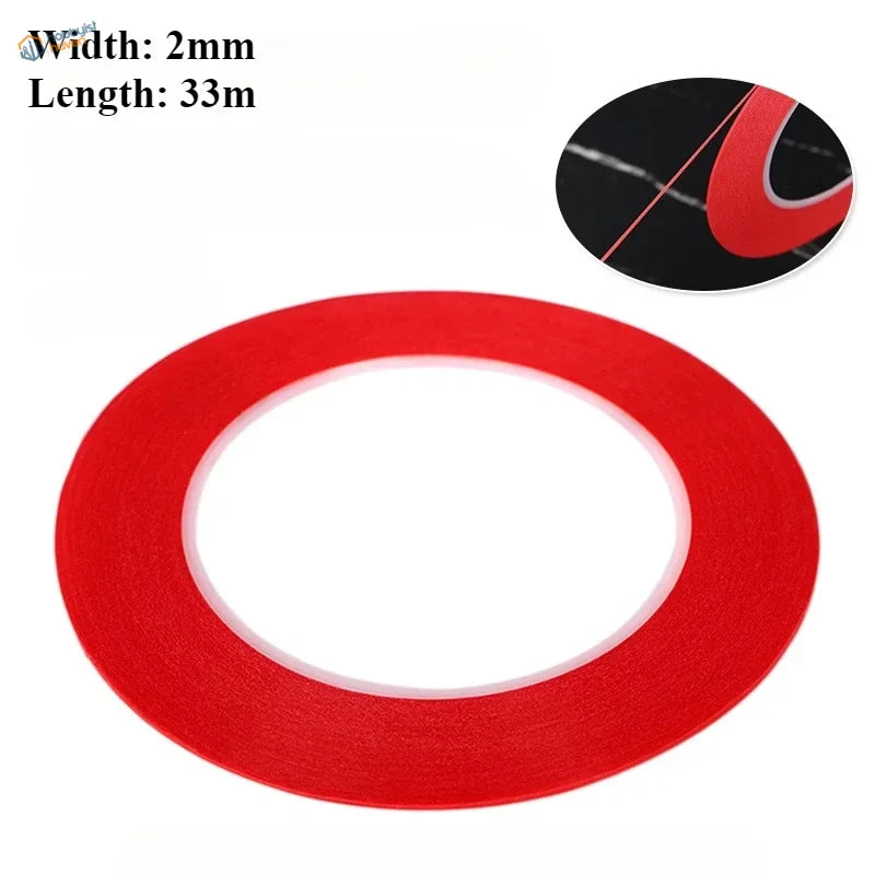 Fine line masking tape red 2mm wide 33m long adhesive tape ideal for scale modeling tools and model building tools