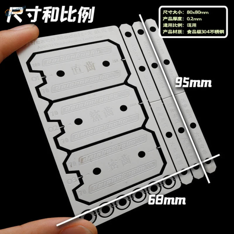 Fine metal saw strips for scale modeling with controlled cuts