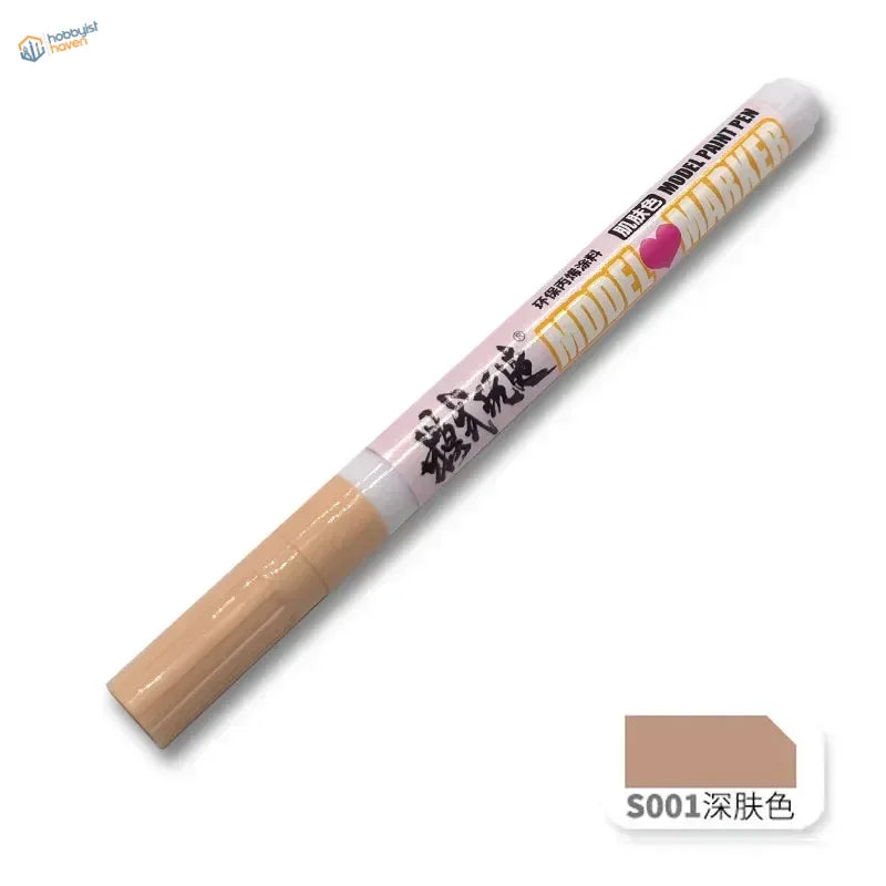 Flesh tones acrylic pens: beige model paint pen with white cap