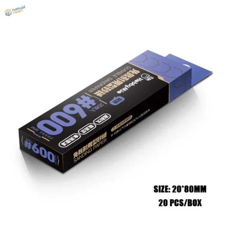 Black and blue #600 acrylic sanding sticks with hex lid