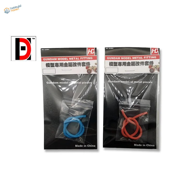 Two flexible oil pipes kits for Gundam: blue and orange silicone tubes