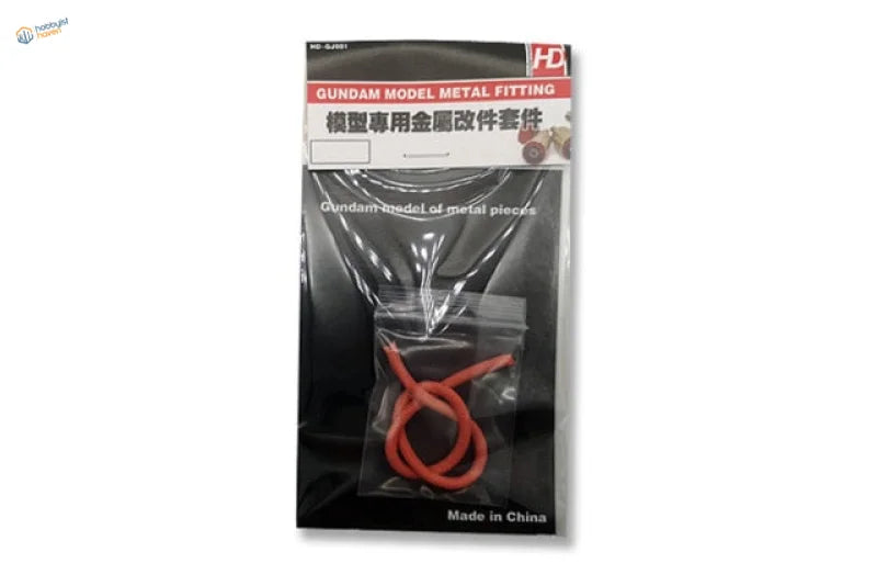 Flexible oil pipes for Gundam: red plastic-coated metal wire in labeled bag