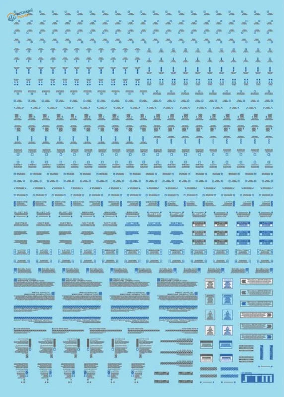 Fluorescent decals blue printed sheet for HG/MG Gunplas model building tools