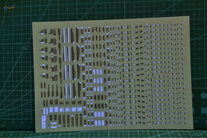 Fluorescent decals grid for HG/MG Gunplas model airplane detailing