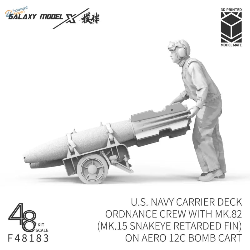 Gray 3d-printed model of a u.s. ordnance crew figure from the Galaxy 1/48 navy ordnance crew set
