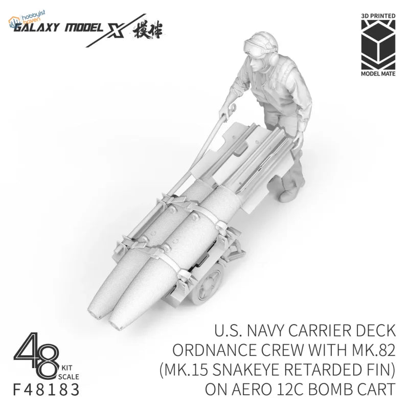 Gray 3d-printed model of a u.s. ordnance crew figure from galaxy 1/48 navy ordnance crew set