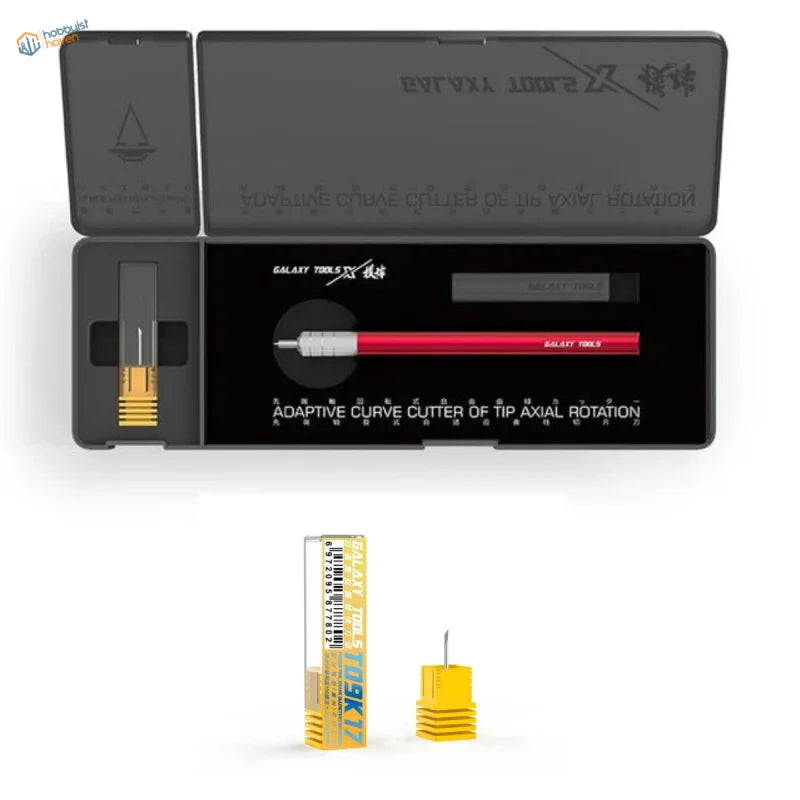Galaxy 360 rotating blade pen with adaptive curve cutter in black case