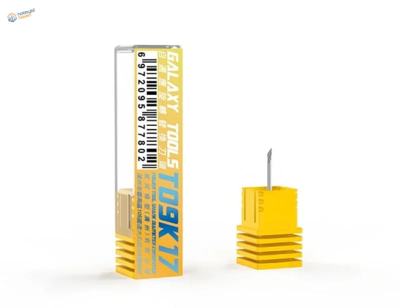 Galaxy Tools T09K17 rotating blade pen with yellow holder and metallic drill bit