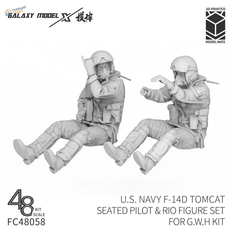Galaxy Model 1/48 3D-gedruckte F-14D Tomcat Pilot- und RIO-Figuren (3 Modelle verfügbar)