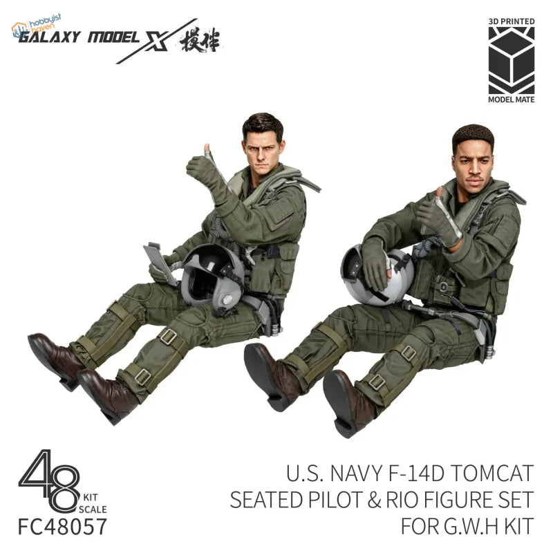 Galaxy Model 1/48 3D-gedruckte F-14D Tomcat Pilot- und RIO-Figuren (3 Modelle verfügbar)
