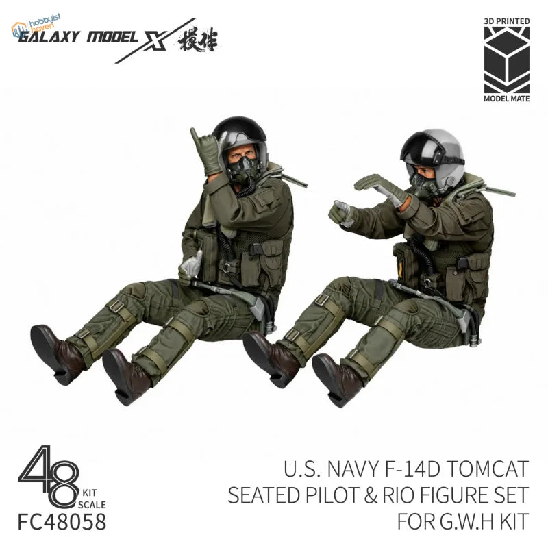 Galaxy Model 1/48 3D-gedruckte F-14D Tomcat Pilot- und RIO-Figuren (3 Modelle verfügbar)