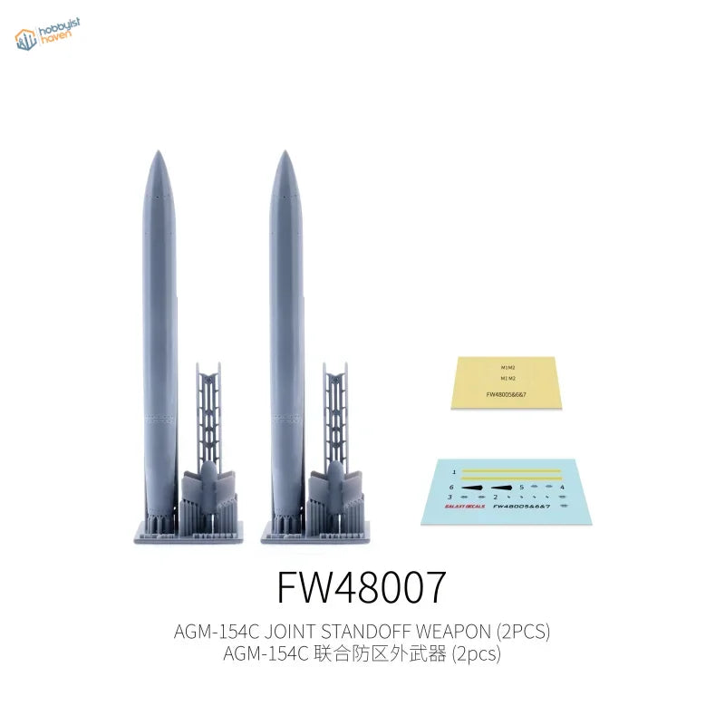 Galaxy Model 1/48 gray AGM-154C aircraft weapons on launch pedestals