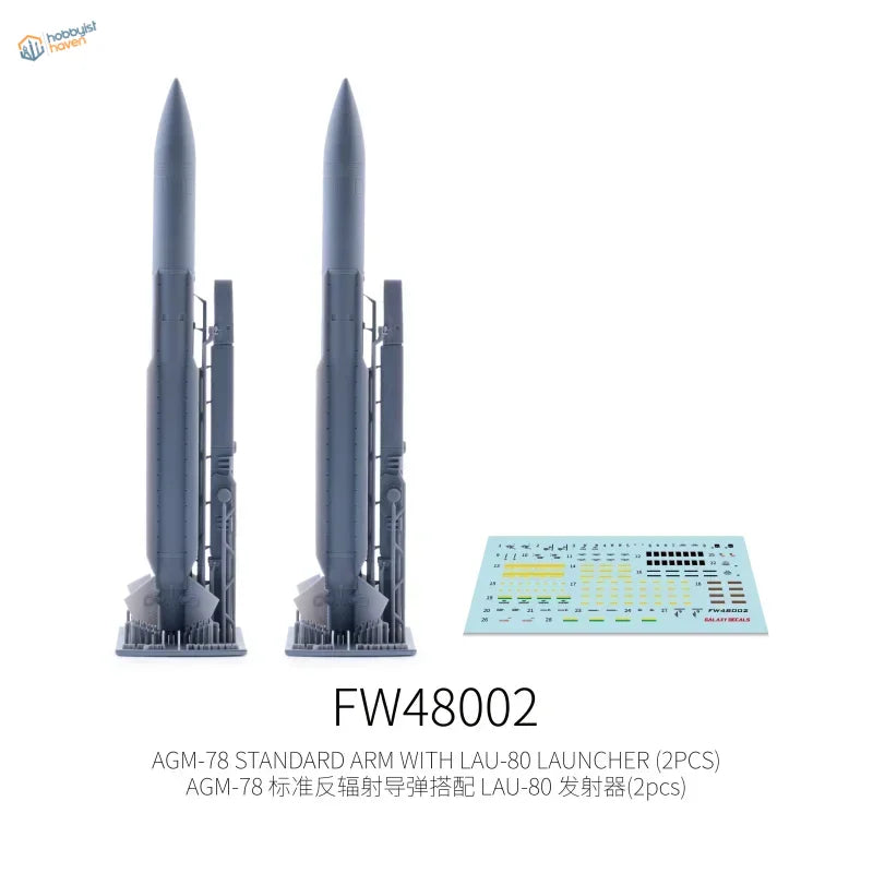 Galaxy Model 1/48 aircraft weapons: 2 gray LAU-80 rocket launchers