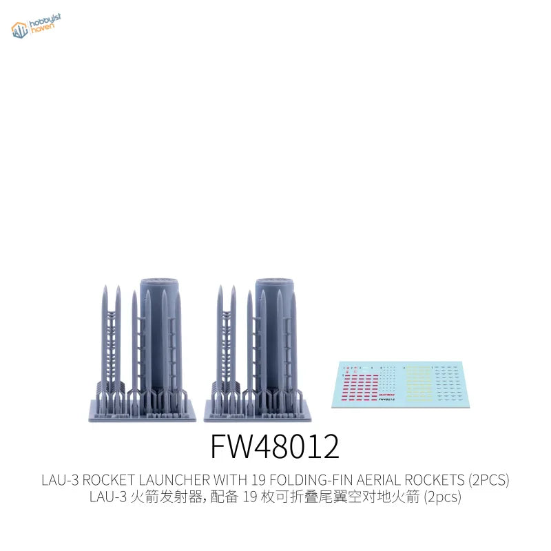 Galaxy Model 1/48 gray plastic LAU-3 rocket launcher with 19 rockets