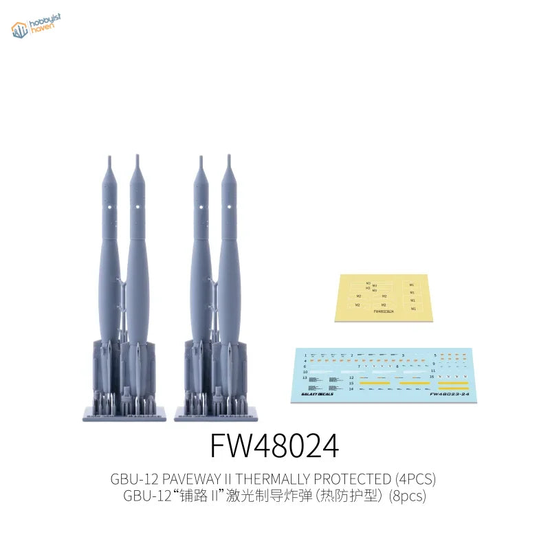 Galaxy Model 1/48 gray GBU-12 Paveway II bombs with decals