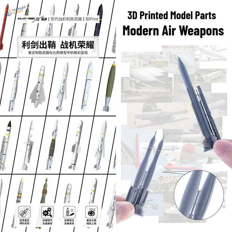 Gray Galaxy Model 1/48 3D printed aircraft weapons part with fins