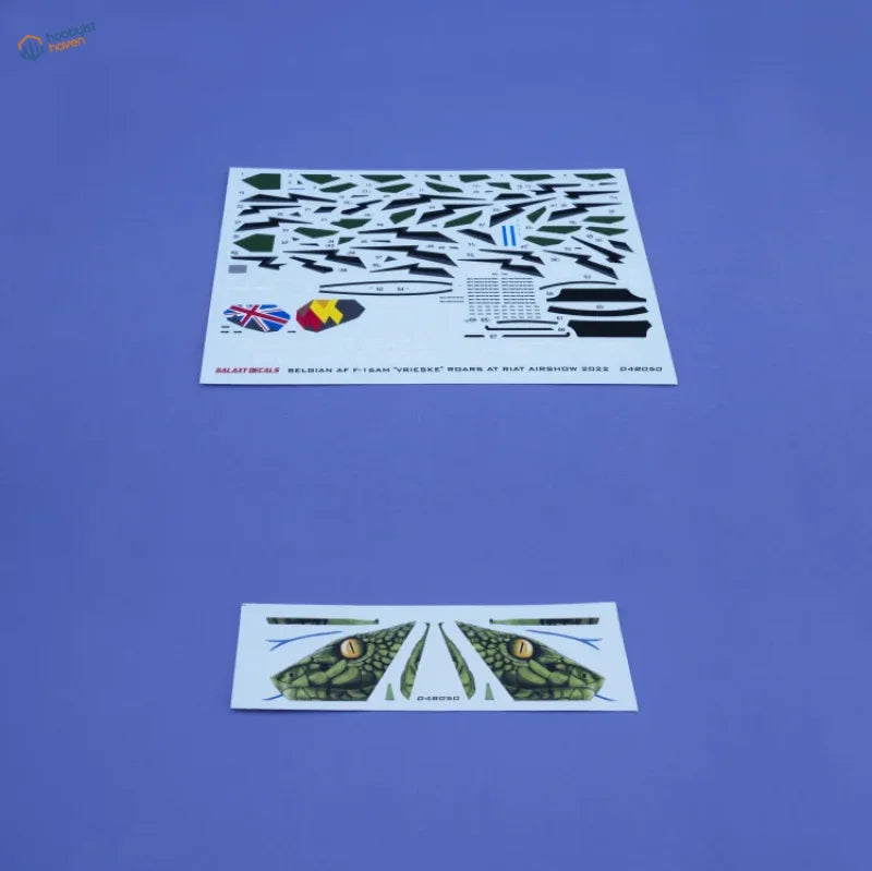 Belgian F-16AM Vriese green black decals sheet for 1/48 scale modeling