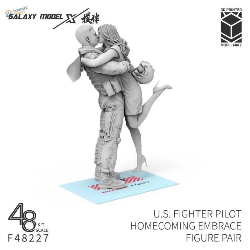 تماثيل طيار مقاتل أمريكي عائد إلى الوطن مطبوعة بتقنية ثلاثية الأبعاد من طراز Galaxy Model 1/48 (2 تمثال)