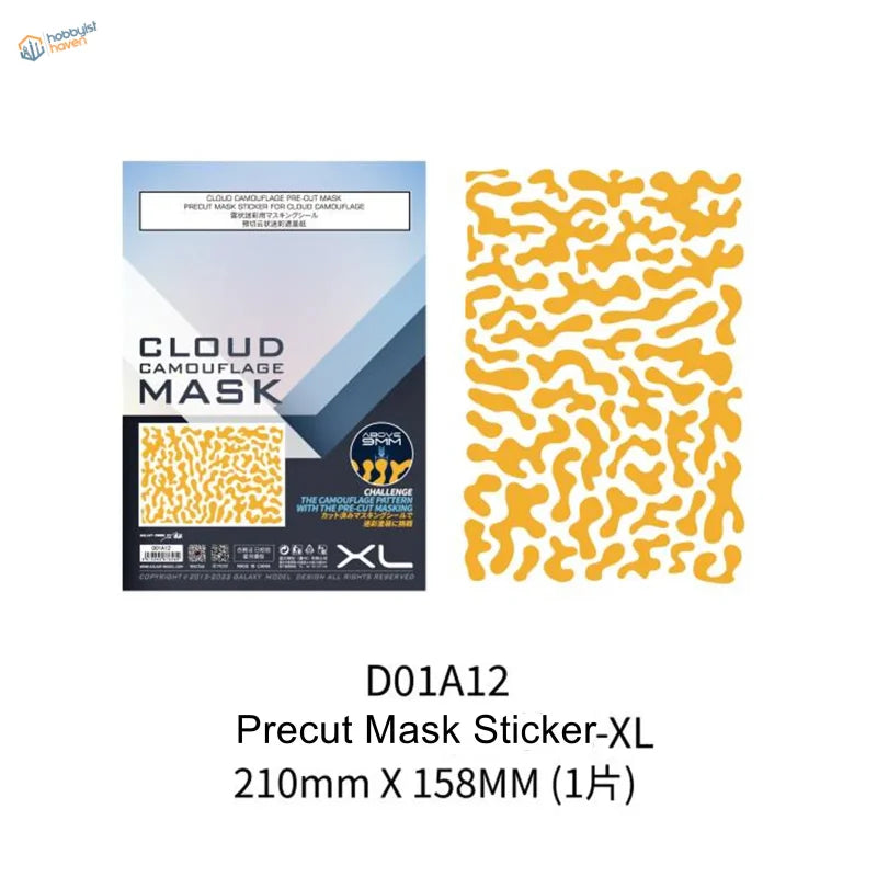 Galaxy model yellow cloud camouflage precut mask sticker