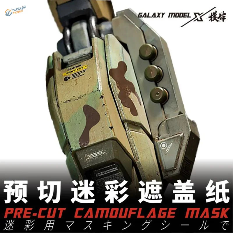 Galaxy Model pre-cut camouflage masks with green brown camo pattern