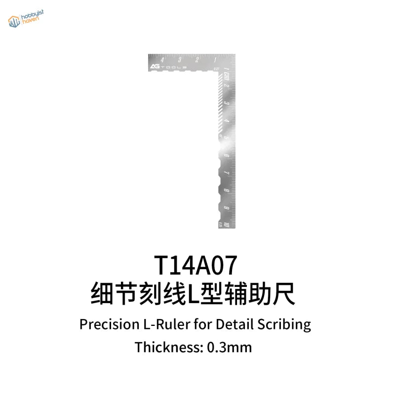 Galaxy model precision silver L-shaped ruler with fine engravings