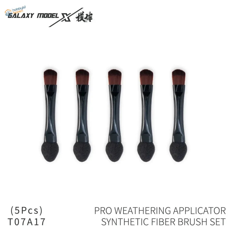 Galaxy Model Weathering Pigments: 5 dual-ended black synthetic brushes