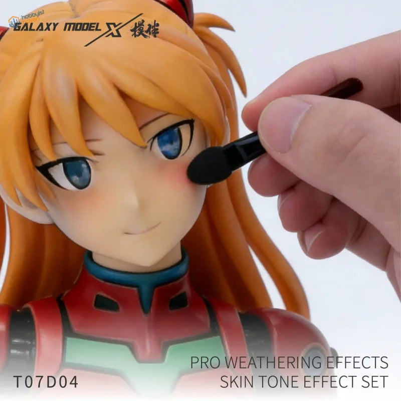 Galaxy Model Weathering Pigments: orange-haired anime figurine detailed with brush
