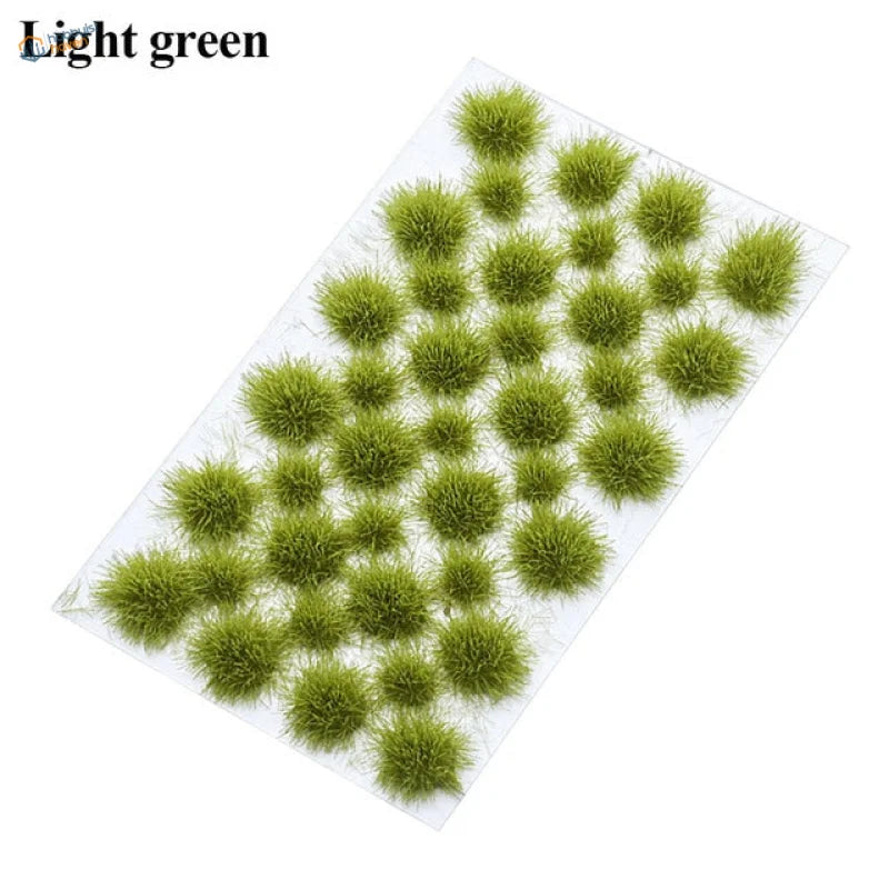 Light green fluffy grass flower patches on clear sheet, 60 models