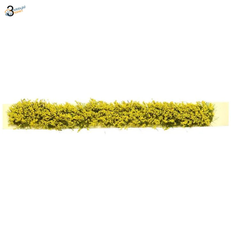 Dense yellow-green artificial grass flower patches for scenery
