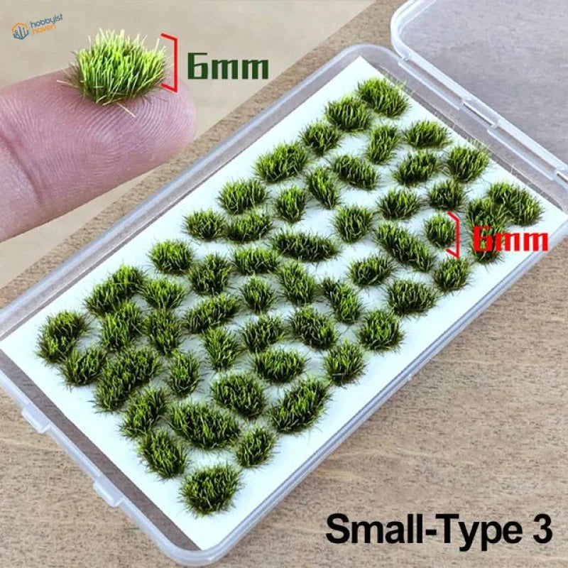 Green 6mm miniature grass tufts for grass flower patches scenery