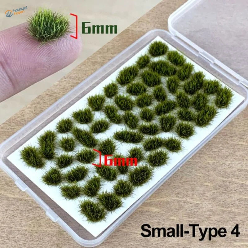 Green 6mm grass tufts in clear container for grass flower patches