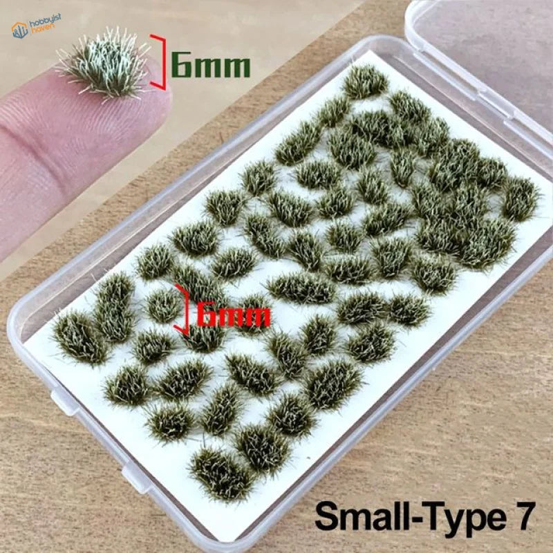 6mm green and brown grass flower patches for scenery models