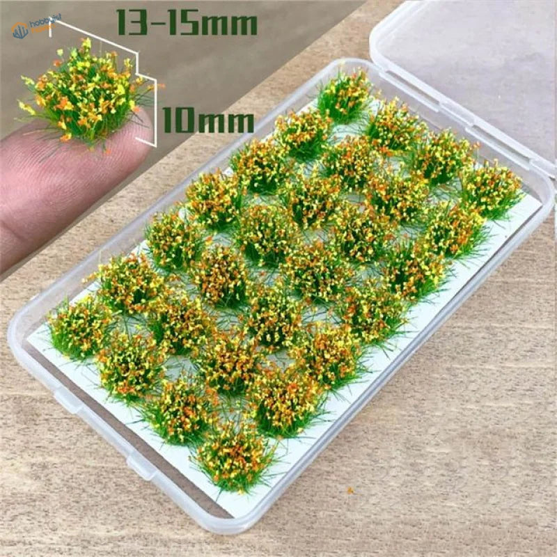 Miniature 10-15mm green yellow grass flower patches for scenery