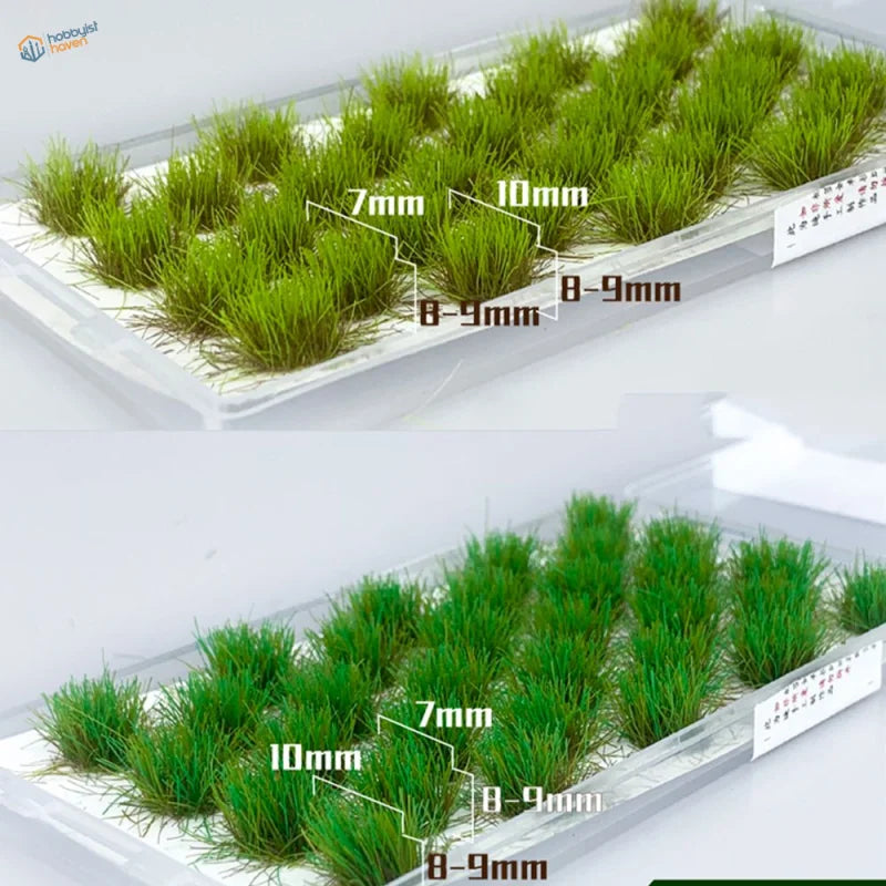 Green grass flower patches in trays: 7mm, 8-9mm, 10mm sizes