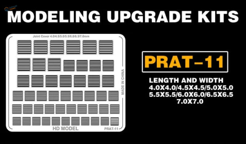 Prat-11 metal etch plates upgrade kit with white sheet cutouts