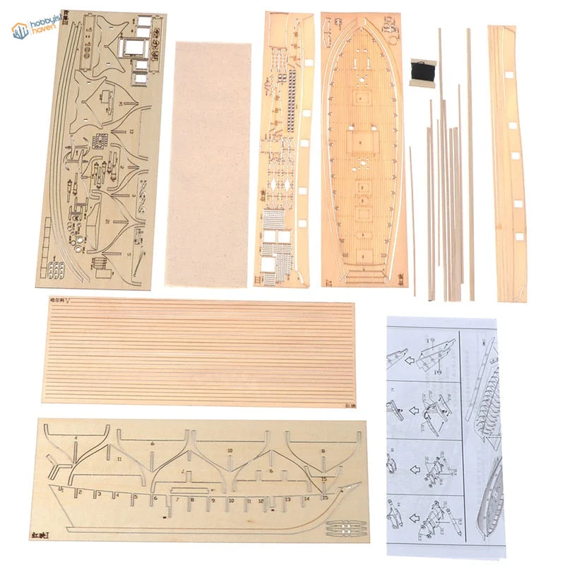 Halcon 1840 1:100 ship model kit with cutout templates and instructions
