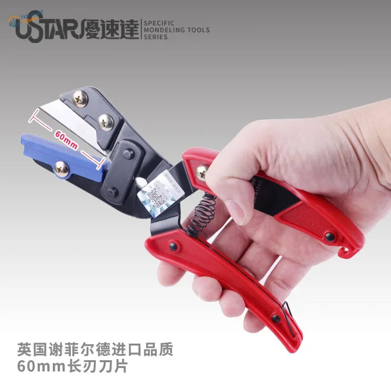 Red and black handheld angle cutting pliers with 60mm blade, Ustar series