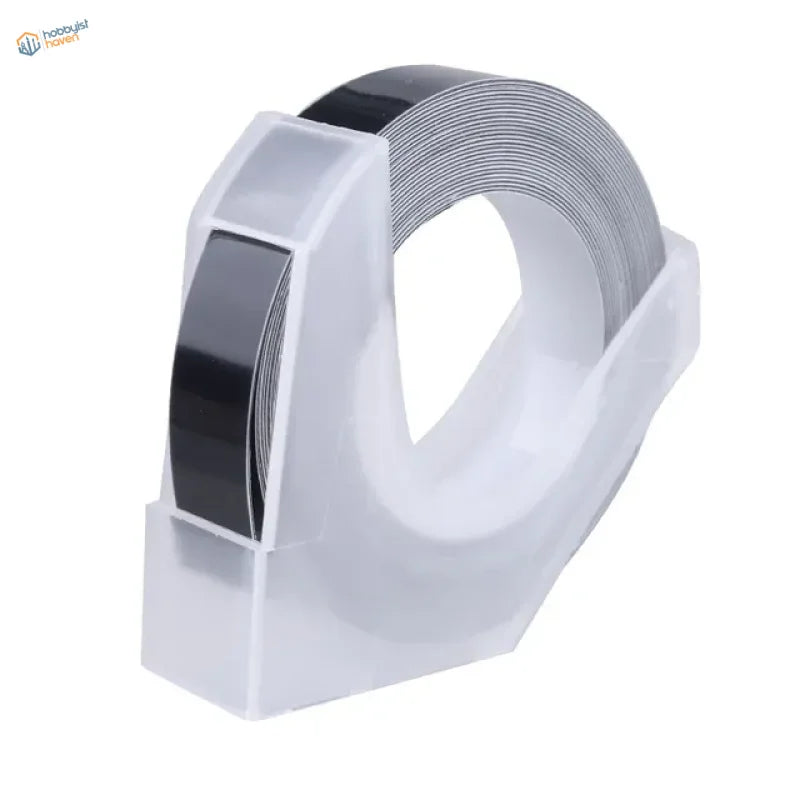 Hard-edge scribing tape in clear dispenser with black adhesive roll